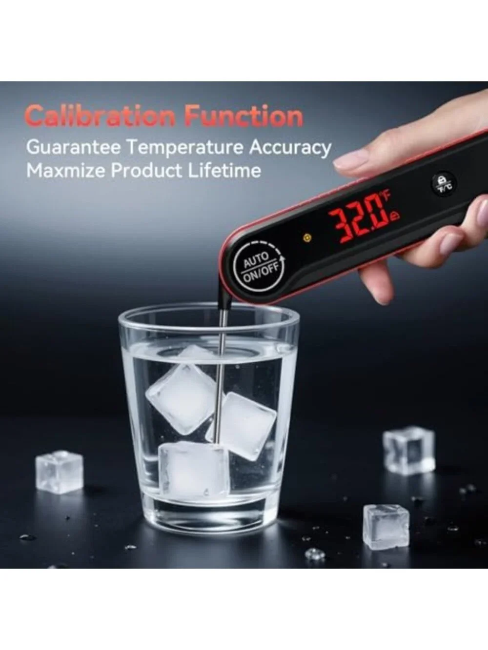 Instant Read Meat Thermometer, Waterproof, Quick 0.3s Read, Kitchen Tool